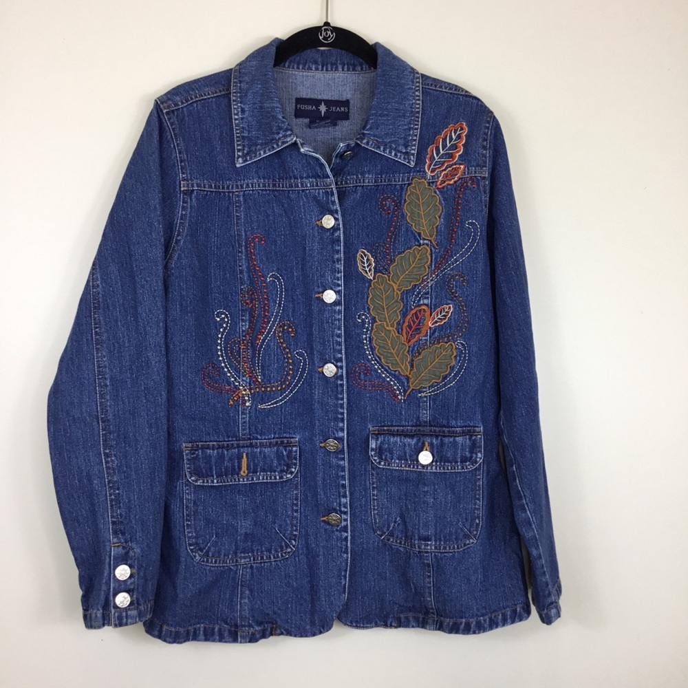 Fusha Jeans Women's Jeans Denim Jacket Medium Blue